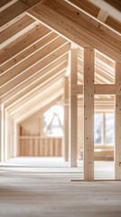 Wooden Building Frame Interior Construction