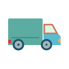 Fototapeta premium Illustration of a simple, flat-style delivery truck