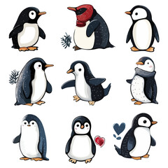 Obraz premium penguin, animal, vector, transparent background, various