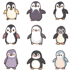 Naklejka premium penguin, animal, vector, transparent background, various