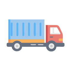 Cartoon Delivery Truck Illustration, Transportation, Freight, Delivery