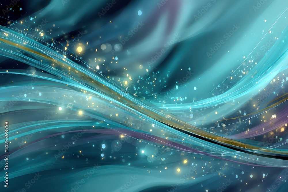Poster healing wound animation with soothing colors and sparkles to create a calming and restorative atmosp