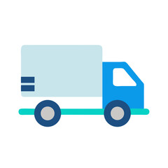Delivery Truck Illustration on Black Background, Minimal Style