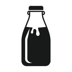 Milk Bottle icon of silhouette vector illustration