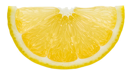 Bright Lemon Slice Isolated on White Background Refreshing Citrus Fruit
