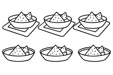nachos line art bold artistic food line illustration
