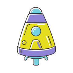 Colorful Space Capsule Icon in Flat Style  