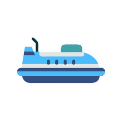 Modern Blue Boat Illustration on Black Background