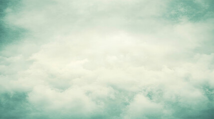 Obraz premium soft pastel background with subtle gradients creates serene and calming atmosphere, featuring fluffy white clouds against light green sky