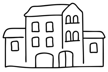 Fototapeta premium Apartment Building Illustration for Urban Architecture, Real Estate Graphics, Residential Design