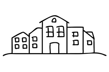 Apartment Building Illustration for Urban Architecture, Real Estate Graphics, Residential Design