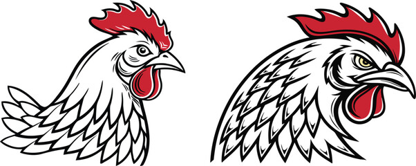 Hen logo on white background