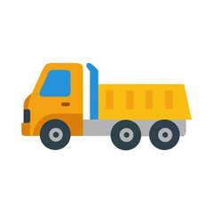 Cartoon Dump Truck Icon - Construction Vehicle Illustration