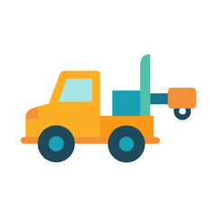 Cartoon Tow Truck Vector Illustration on Black Background