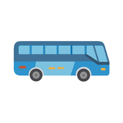 Blue bus vector illustration against a black background