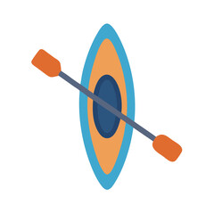 Kayak and Paddle isolated on Black Background Vector