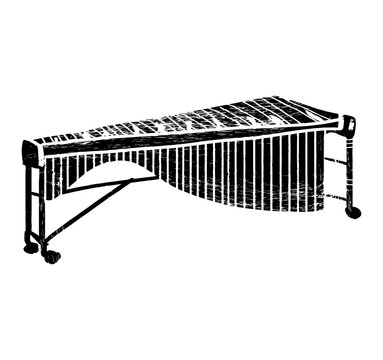 Textured Marimba, vibraphone. Music festival poster. Percussion musical instruments.