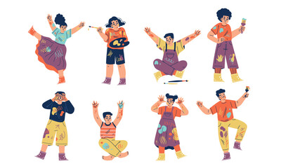 Vibrant and Colorful Characters Perfectly Expressing Joyful Movement Alongside Creativity