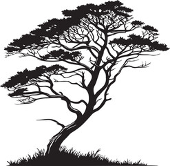 Fototapeta premium Cypress tree silhouette vector printable design