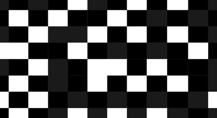 A digital checkerboard with variations of black white and gray giving it a pixelated aesthetic