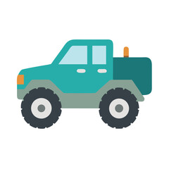 Off-road vehicle illustration, simple graphic truck isolated