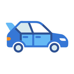 Blue Hatchback Car Icon Graphic Design Illustration
