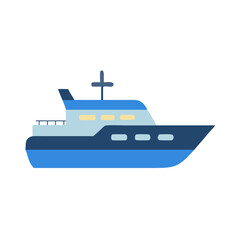 Obraz premium Modern Yacht Vector Illustration Isolated on Black Background