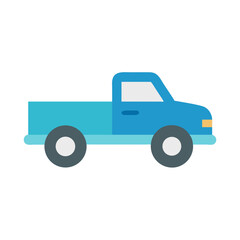 Naklejka premium Cute Blue Truck Illustration on Black Background Design