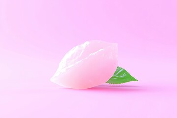Pastel peach, stylized, on pink backdrop