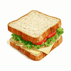 Savory palette sandwich isolated watercolor vector illustration svg 