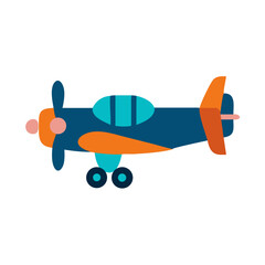 Colorful flat vector illustration of an airplane toy