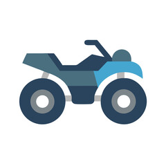 Blue ATV Illustration on Black Background - Isolated