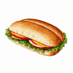 Brushstroke sandwich sandwich isolated watercolor vector illustration svg 