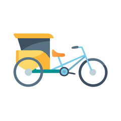 Vector tricycle illustration of taxi on a black background