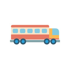 Cartoon School Bus on Black Background Illustration