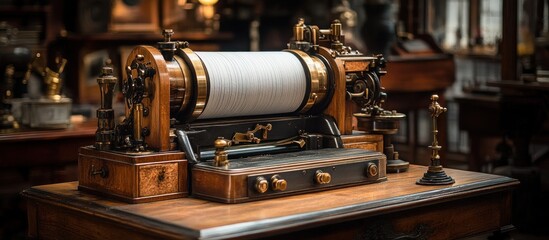Fototapeta premium Antique Telegraph Machine: A Glimpse into the Past