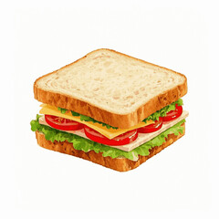 Watercolor bites sandwich isolated vector illustration svg 
