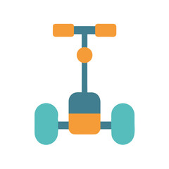 Teal and Orange Minimalist Personal Transporter Icon on Black