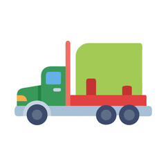 Cartoon Semi-Truck Vector Image on Black Background