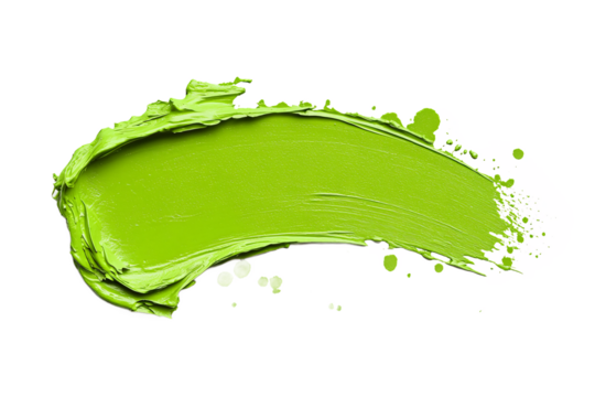 A vibrant lime green stroke of paint, expressing bold creativity and artistic freedom with a textured, expressive style. - Powered by Adobe