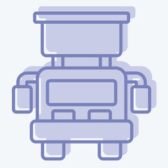 Icon Hook and Ladder Truck. related to Vehicle symbol. two tone style. editable