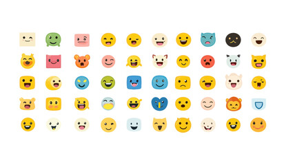 Windows Emoji List Update New Emoji Collection Colorful Vector Emoticon Set with Various Expressions and Characters for Messaging and Communication Apps Icon Pack