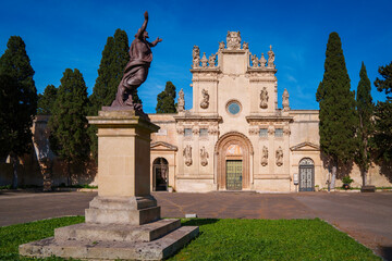 Obraz premium The Landmark Catholic Church of Saints Nicolò and Cataldo in Lecce, Puglia, Italy, showcasing its rich historical and architectural heritage in the heart of Southern Italy.