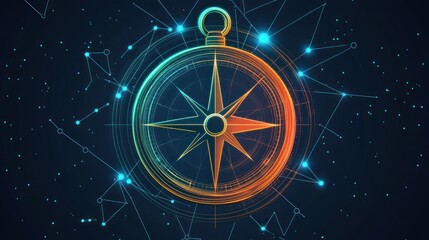 Digital compass guiding network navigation