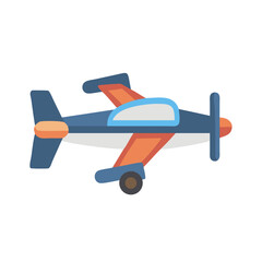 Cute blue and orange airplane vector illustration design