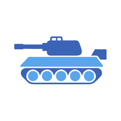 Blue Tank Icon on Black Background Illustration Design
