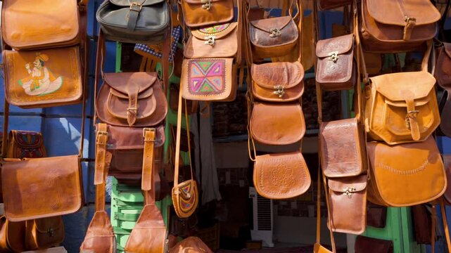 tradition handbags at market of Jodhpur, India