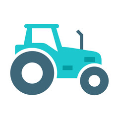 Modern Teal Tractor Icon Vector on Black Background