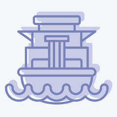 Icon Cargo Ship. related to Vehicle symbol. two tone style. editable