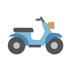 Cartoon Blue Scooter isolated on Black Background Vector
